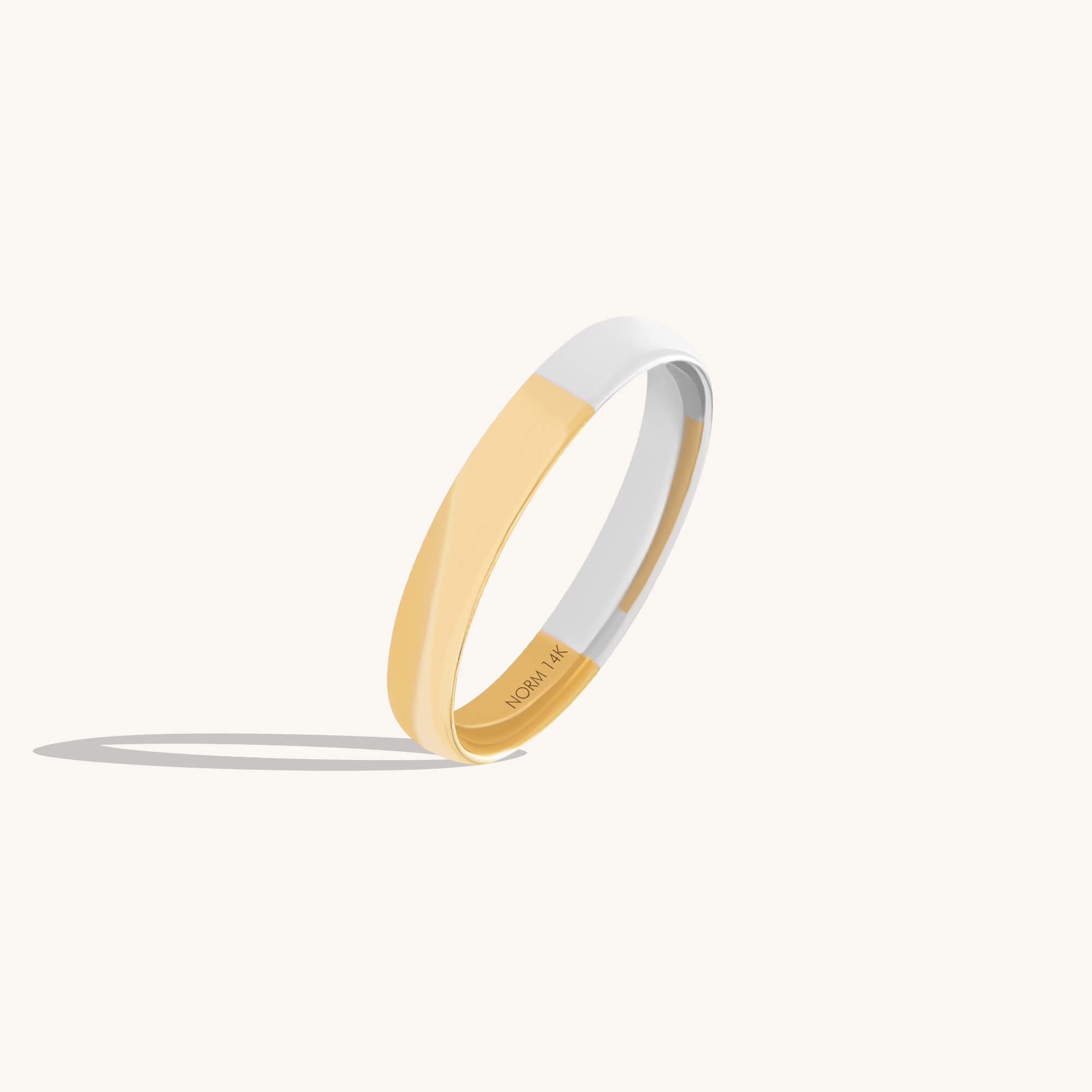 Two-Tone Band Ring in Solid Gold