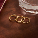14K Solid Gold Designer Ribbed Wedding Band Ring