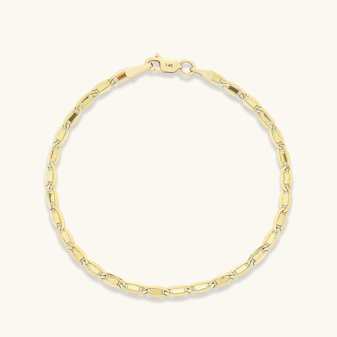 Women's 14k Solid Yellow Gold Valentino Chain Bracelet