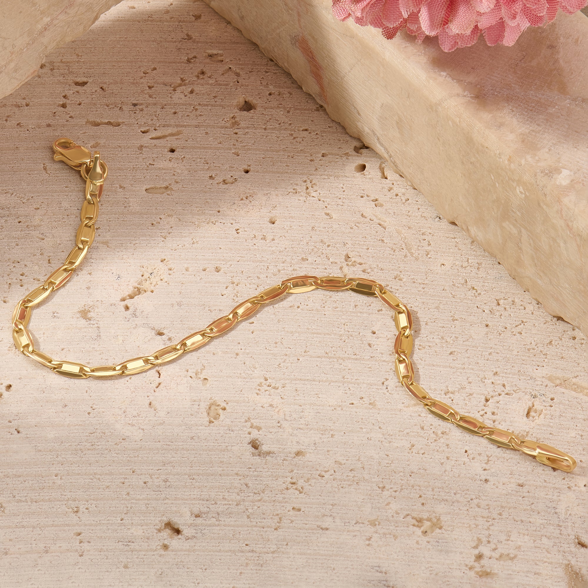 Women's 14k Solid Yellow Gold Valentino Chain Bracelet