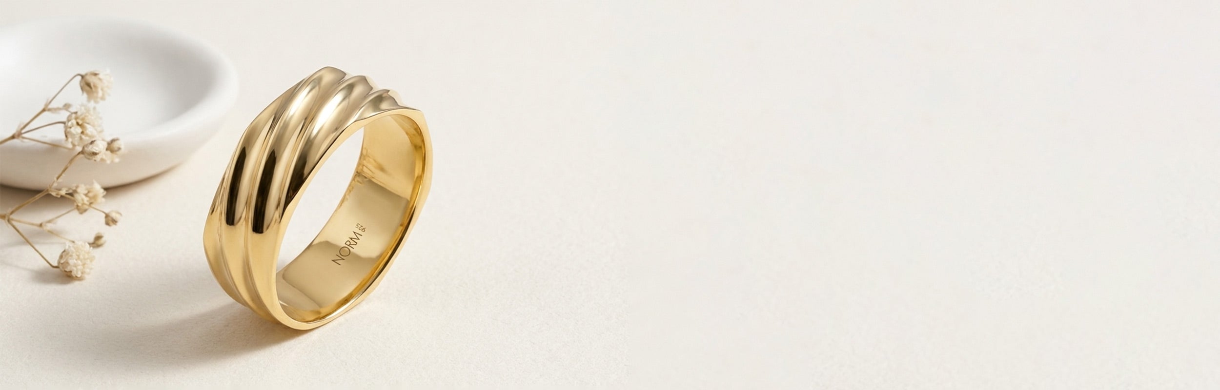Norm 24K Gold Vermeil Ring Desktop Material