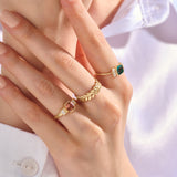 Arctic Green Vintage Ring in 14K Solid Gold