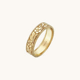 Women's Vintage Flower Band Ring in 14K Solid Gold