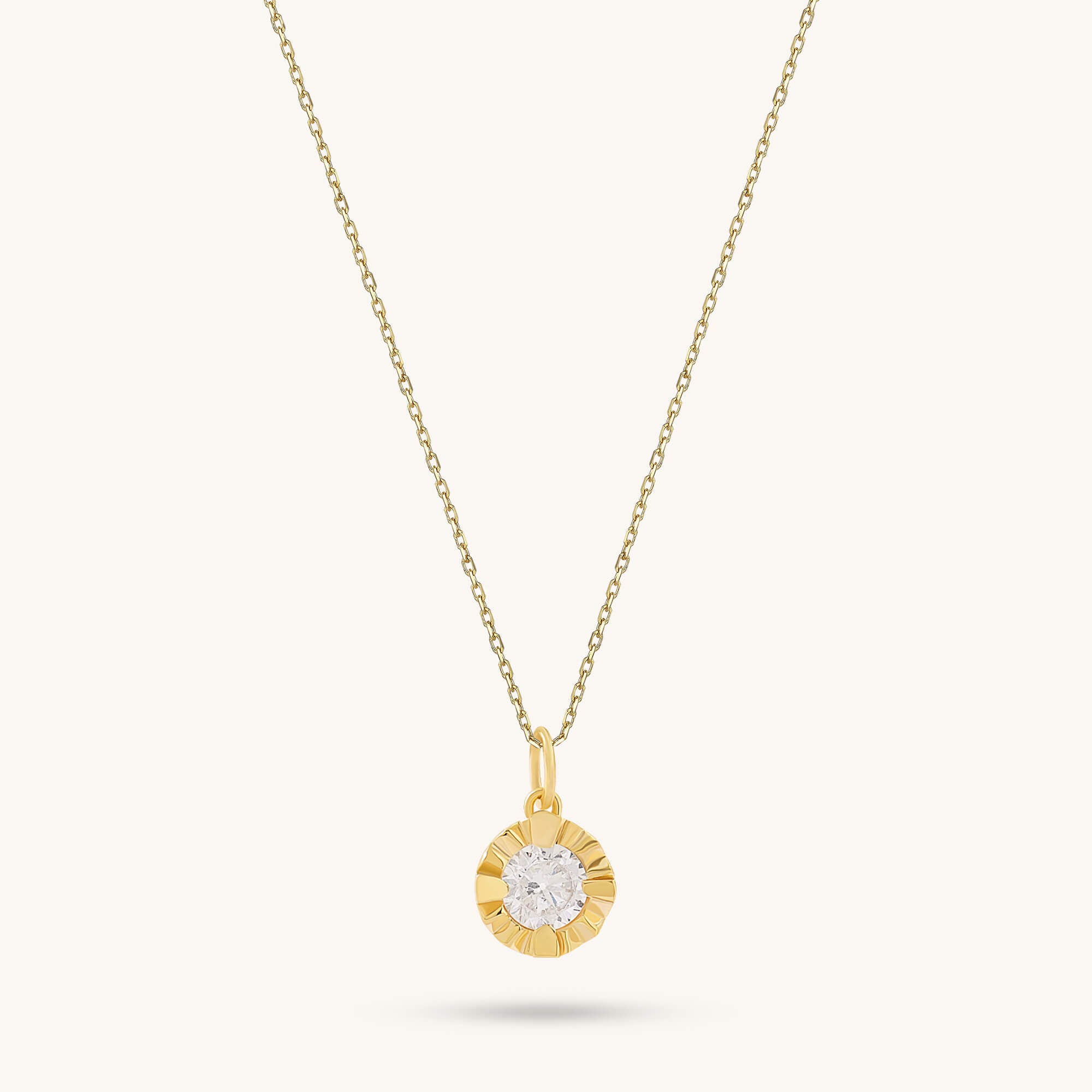 Vintage Solitaire Necklace in 24K Gold Vermeil
