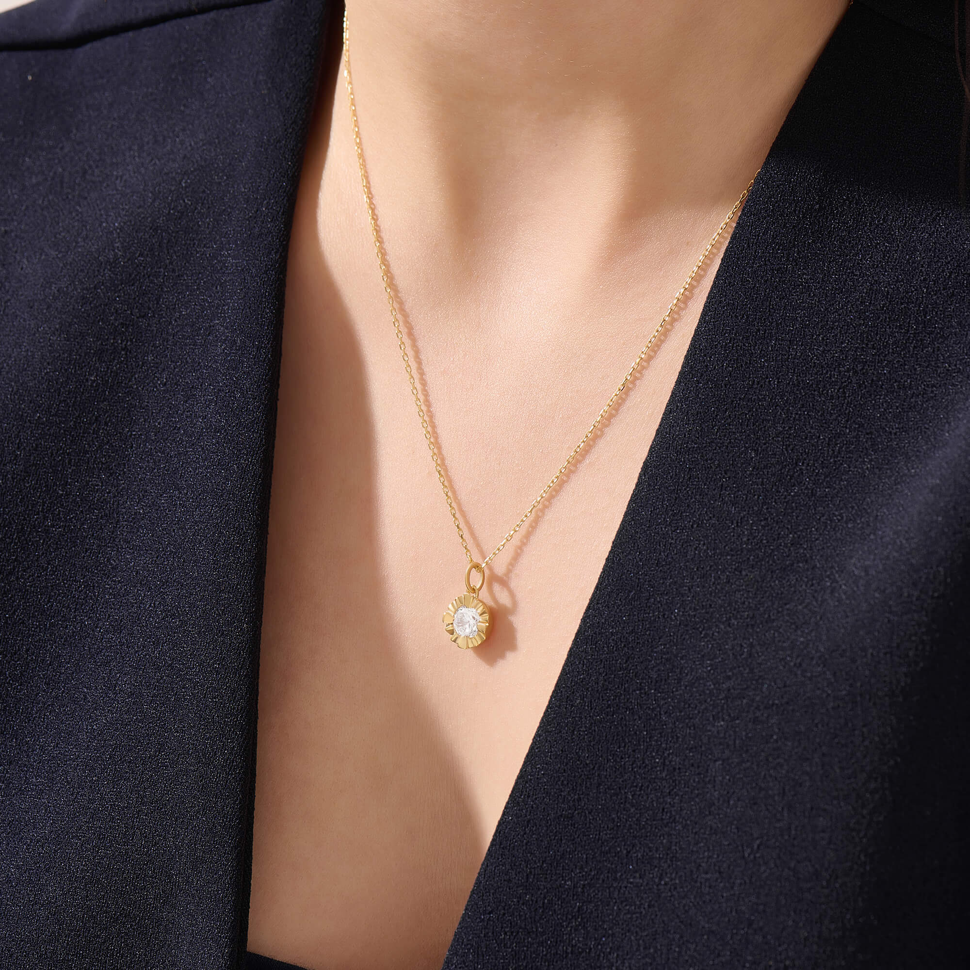 Women's Vermeil Vintage Solitaire Necklace