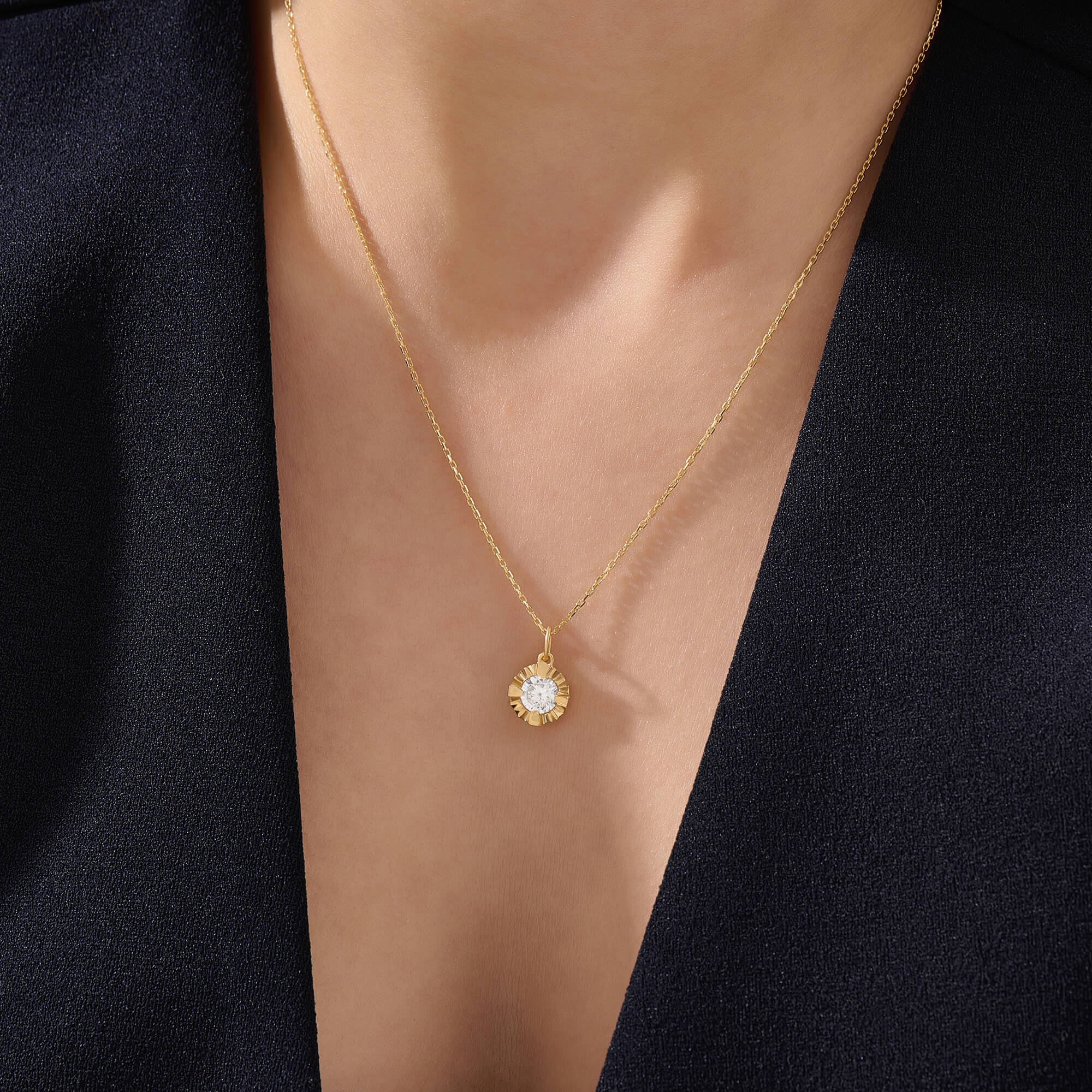 Women's 24K Gold Vermeil Vintage Solitaire Necklace