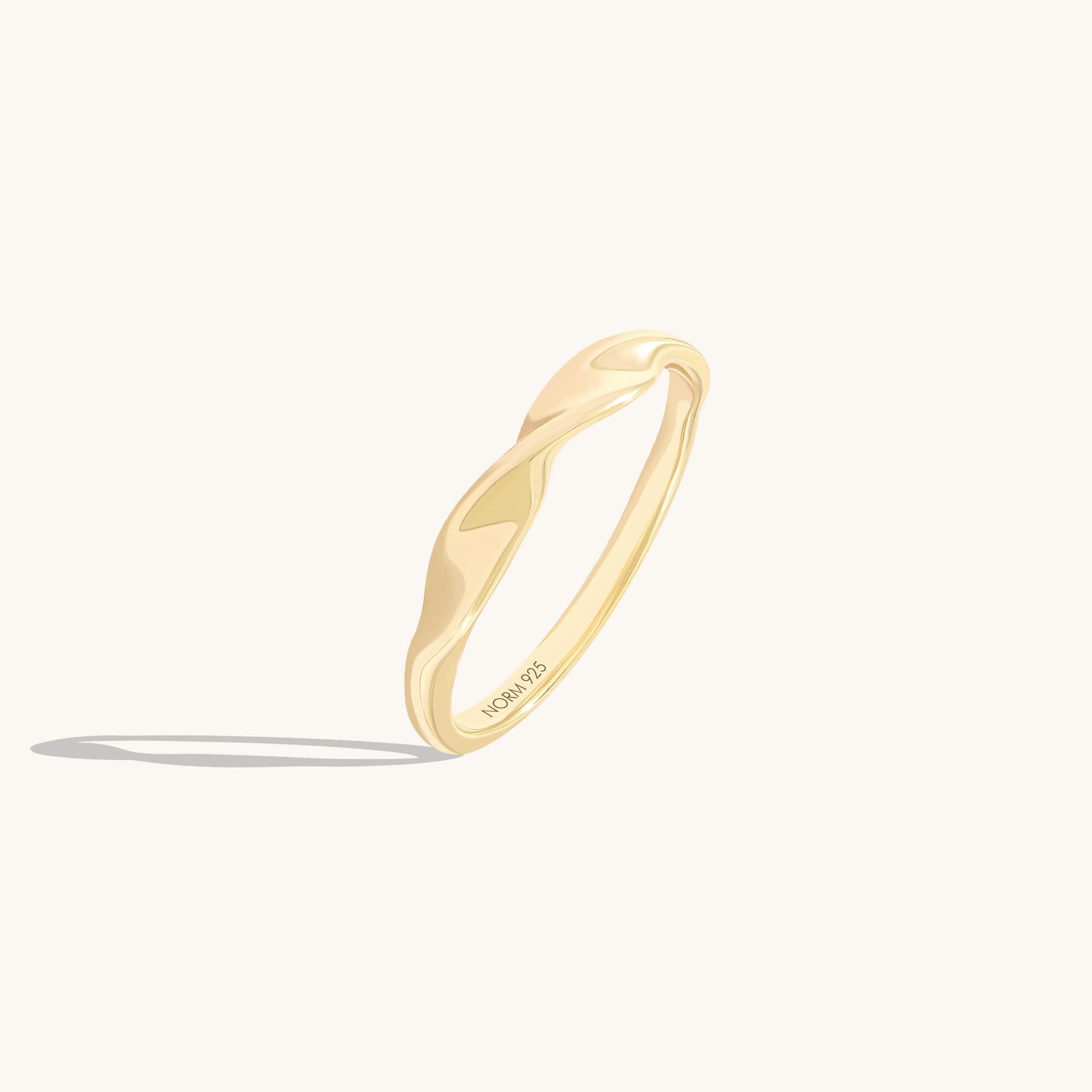 Wave Band Ring in 24K Gold Vermeil