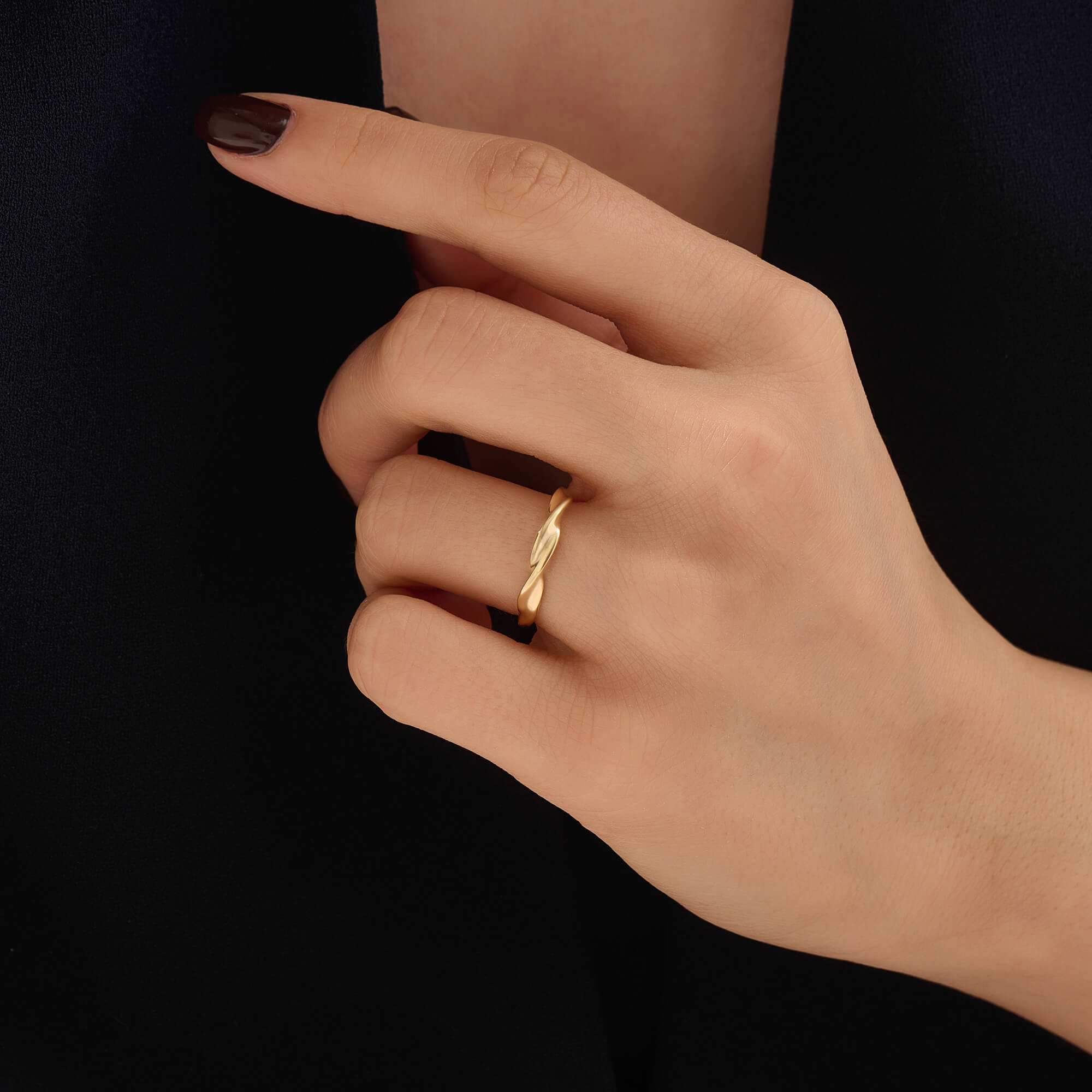 Women's Gold Vermeil Wave Band Ring