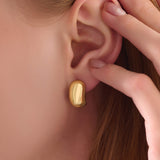 Women's Wide Dome Earrings in 24K Gold Plated Vermeil on Solid Silver