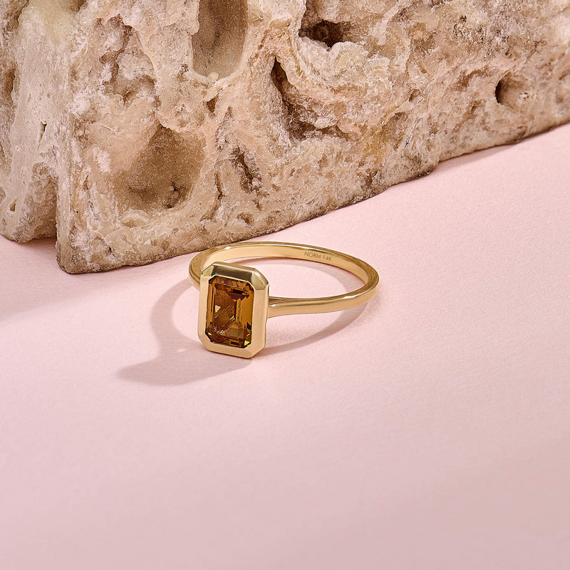Bezel Set Zultanite Engagement Ring in 14k Solid Gold
