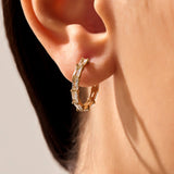 Alternating Baguette Earrings in 14k Solid Gold