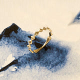 14k Solid Yellow Gold Angel Band Ring
