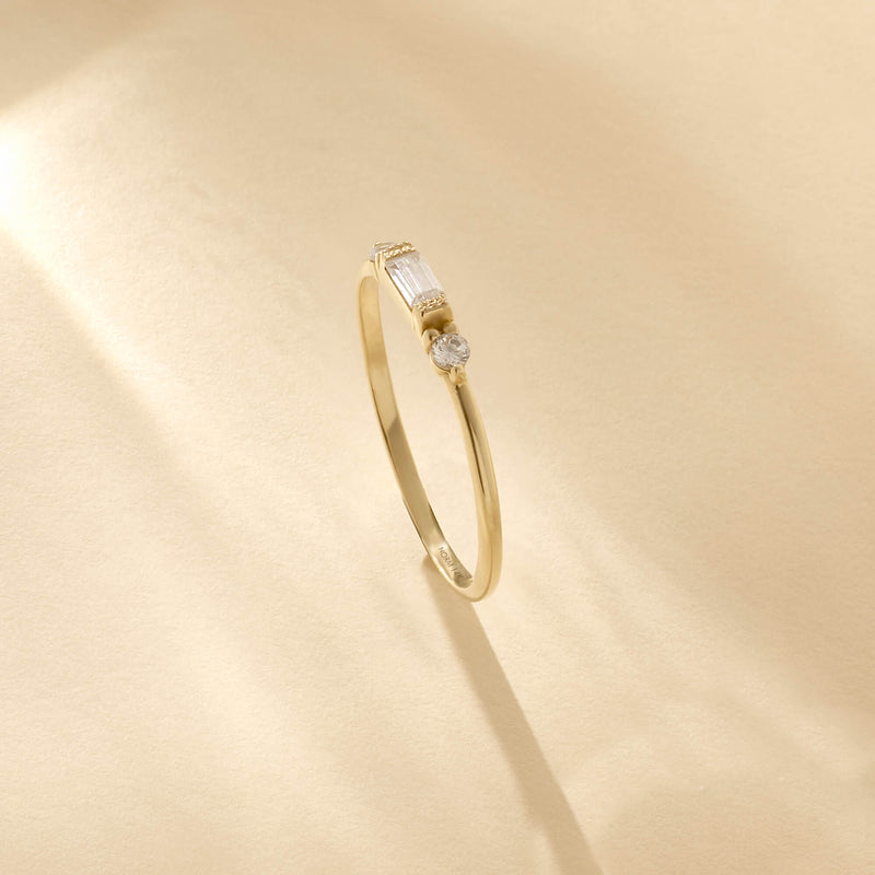 Minimalist Baguette Band Ring in 14k Solid Gold