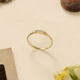 Dainty Baguette Band Ring in 14k Real Gold