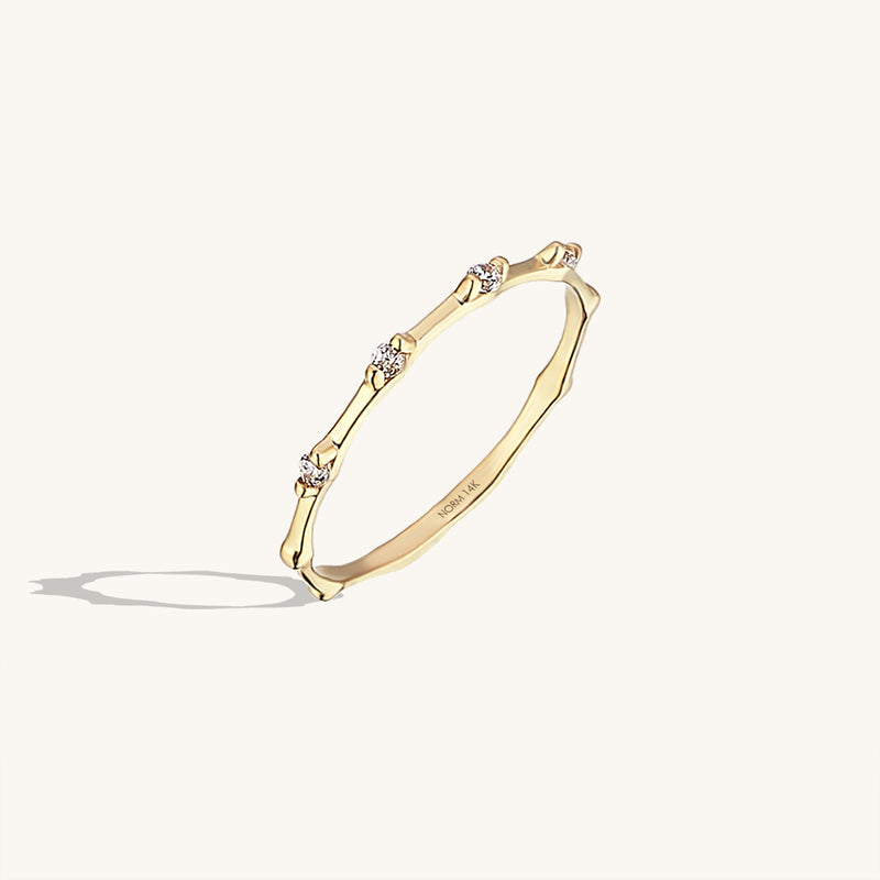 Bamboo Ring in 14k Yellow Gold
