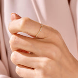 Bamboo Shaped Stackable Ring in 14k Yellow Gold