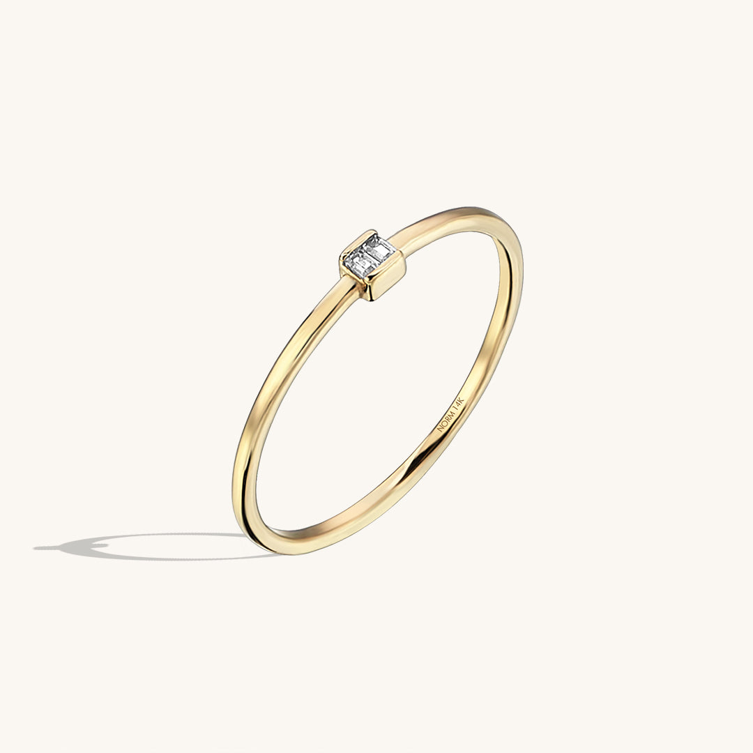 Basic Baguette Ring in 14k Solid Gold