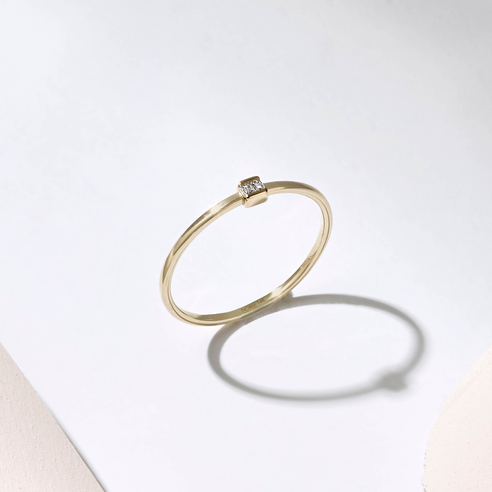 Basic Baguette Stacking Ring in 14k Gold