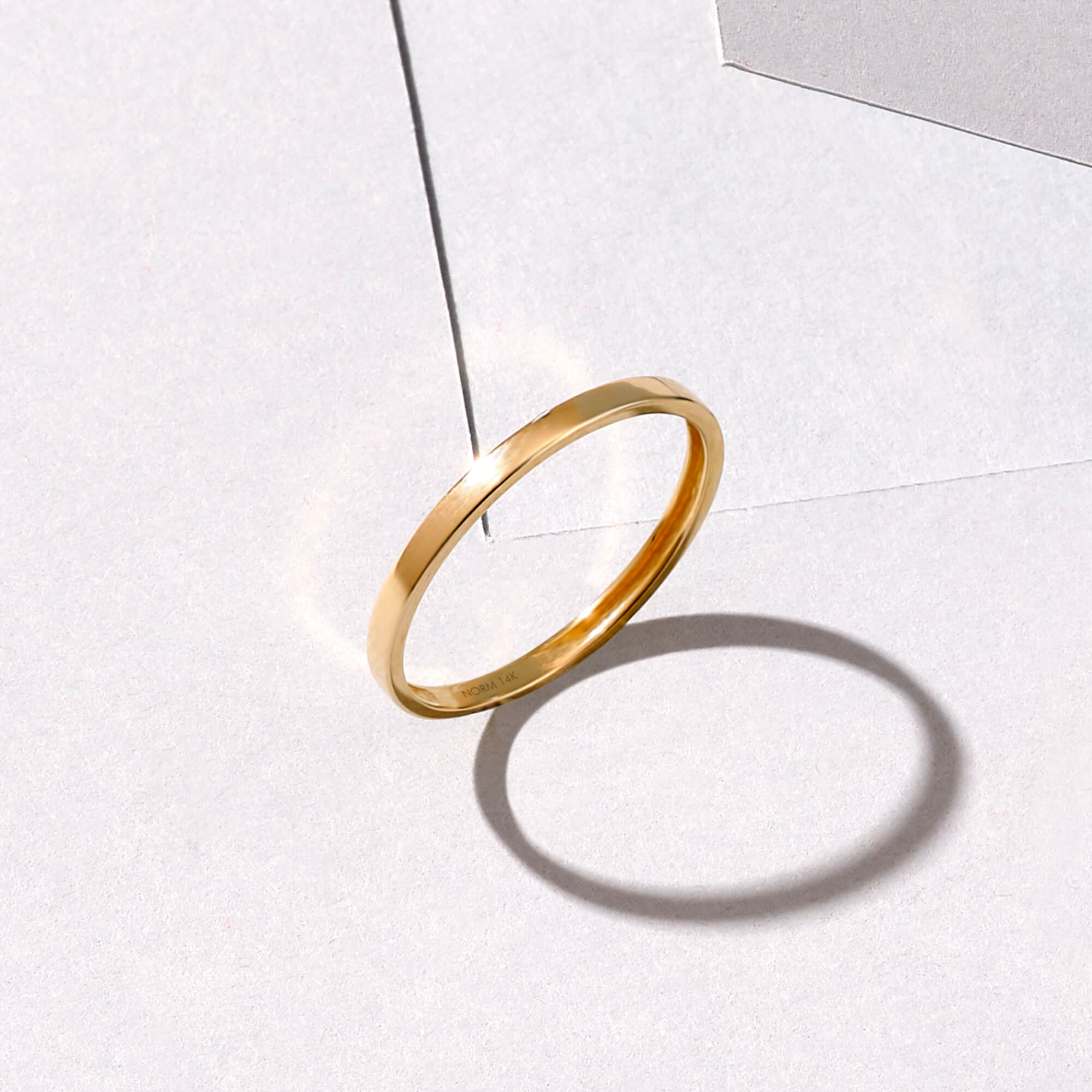 Dainty Stacklable Band Ring in 14k Real Gold