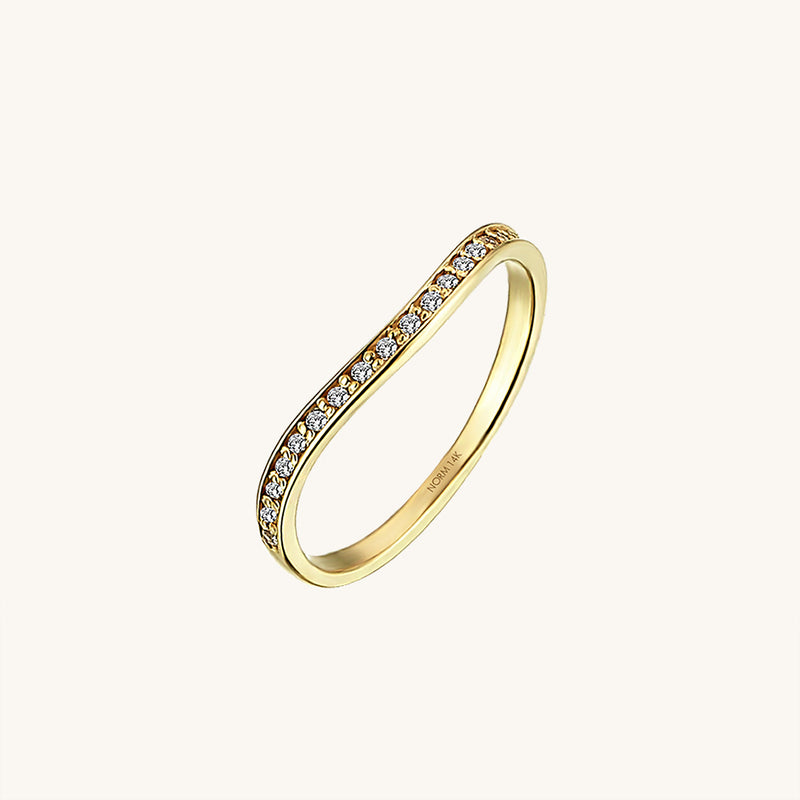 Basic Curve Eternity Stackable Band Ring in 14k Real Gold