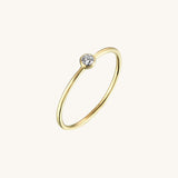 Women's Basic Solo Stackable Ring in 14k Real Yellow Gold