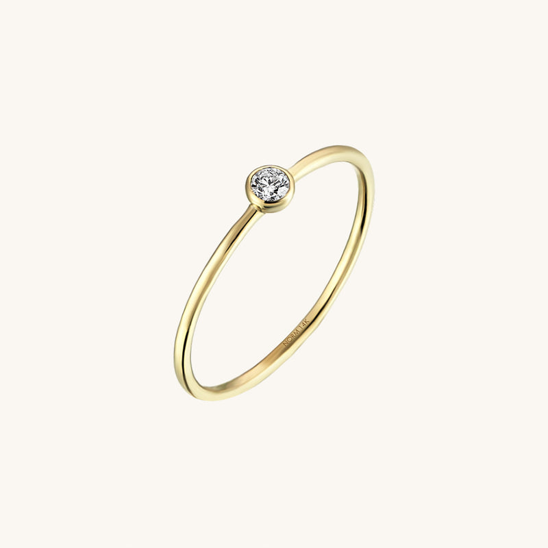 Women's Basic Solo Stackable Ring in 14k Real Yellow Gold
