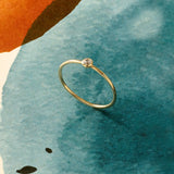 Dainty Solitaire Ring in 14k Solid Gold