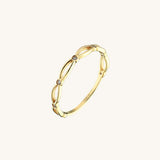 Bezel Band Ring in 14k Real Yellow Gold