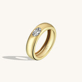 Bezel Setting Dome Ring in 14k Solid Gold