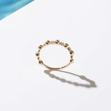 Bold Bead Band Ring in 14k Real Yellow Gold