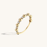 Bold Bead Ring in 14k Solid Gold