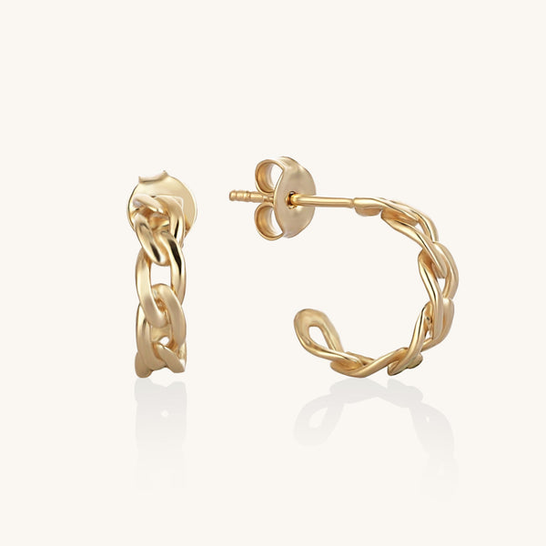 Women's Bold Chain Earrings in 14k Real Gold
