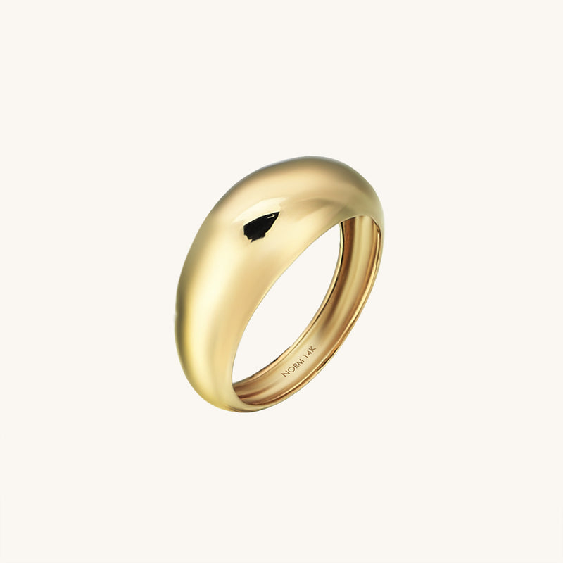 Thick Dome Statement Ring in 14k Gold