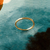 14k Yellow Gold Bold Dot Eternity Band Ring