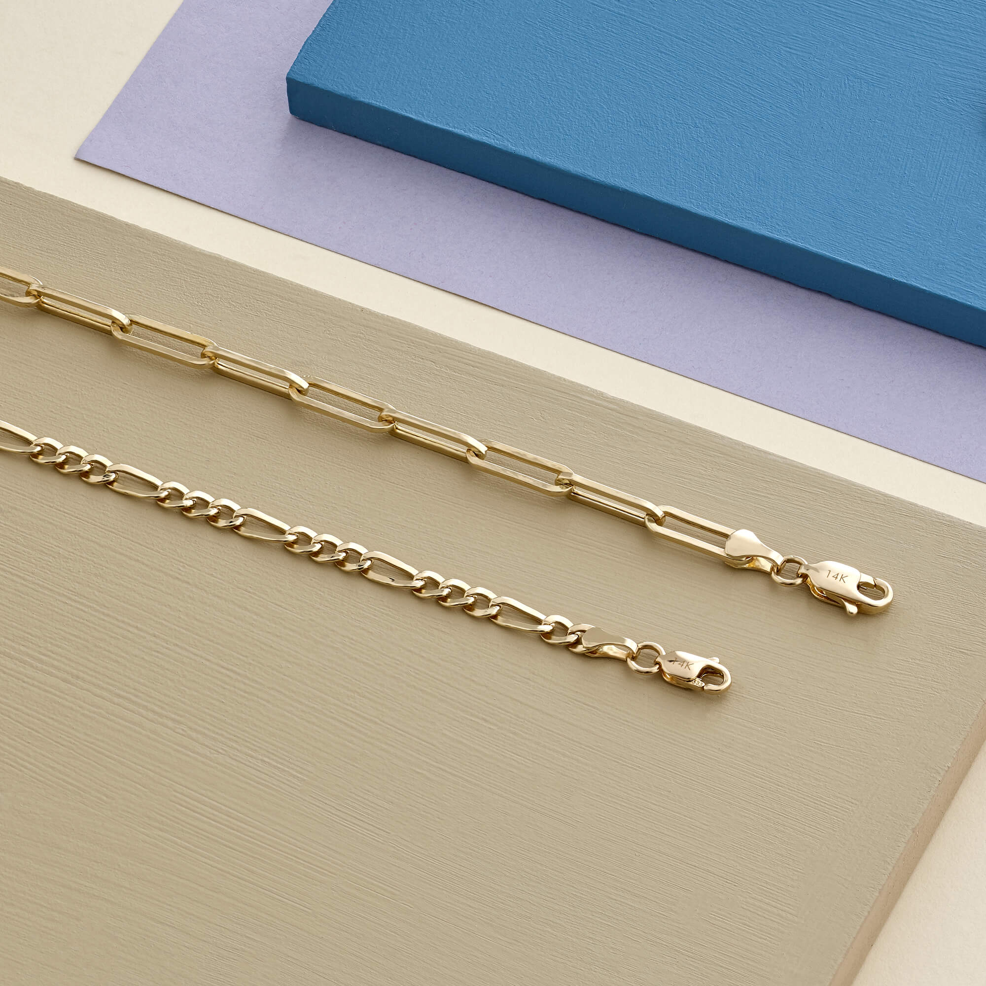 Figaro Layering Bracelet in 14k Real Yellow Gold