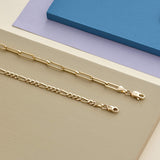 Oval Link Chain Necklace in 14k Real Yellow Gold
