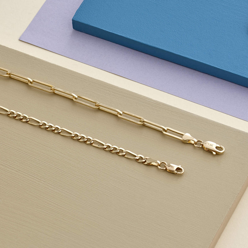Women's Figaro Chain Necklace in 14k Solid Gold