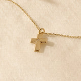 Women's Cross Pendant Necklace in 14k Solid Yellow Gold