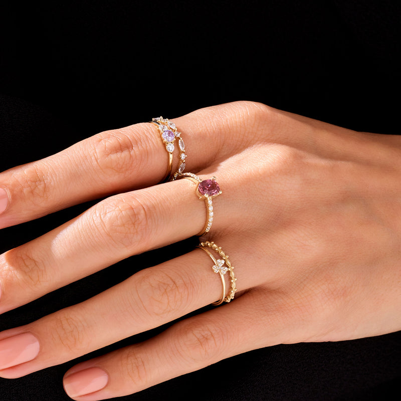 Dainty Prong Stackable Ring in 14k Real Gold