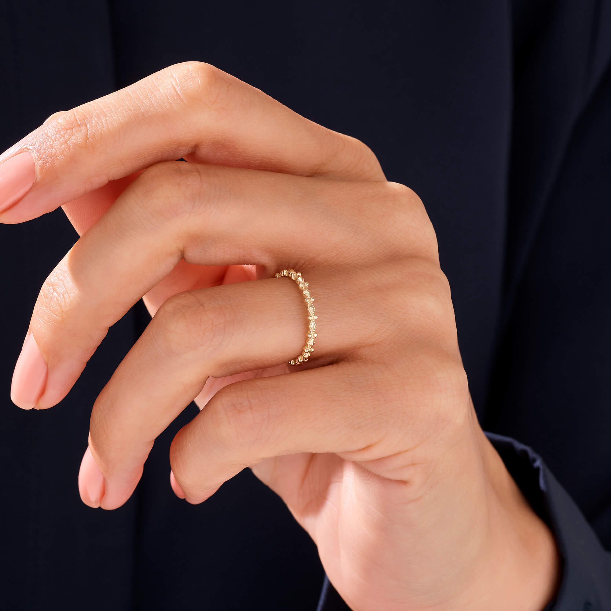 Dainty Prong Eternity Ring in 14k Solid Gold