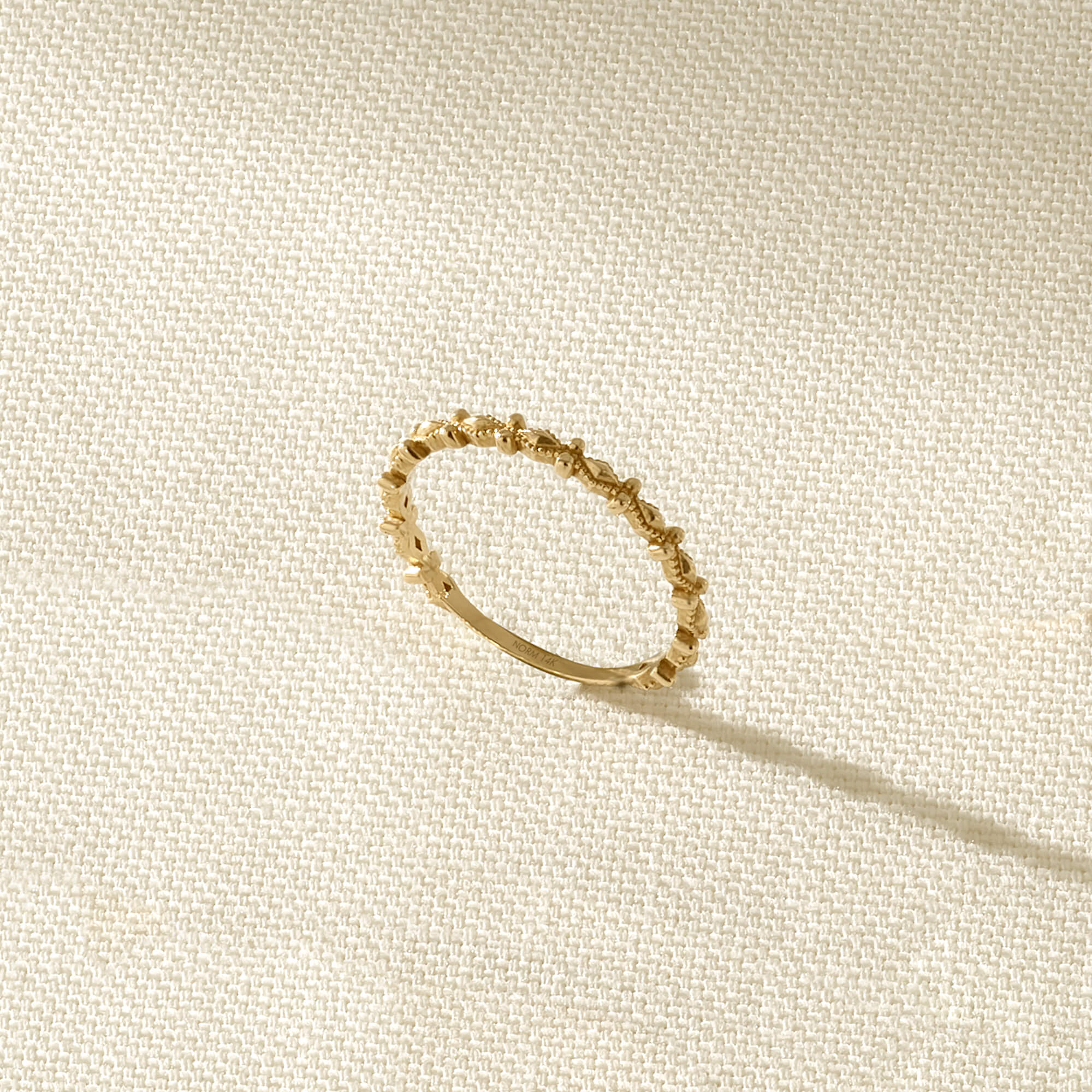 Dainty Shared Prong Eternity Band Ring in Solid Gold