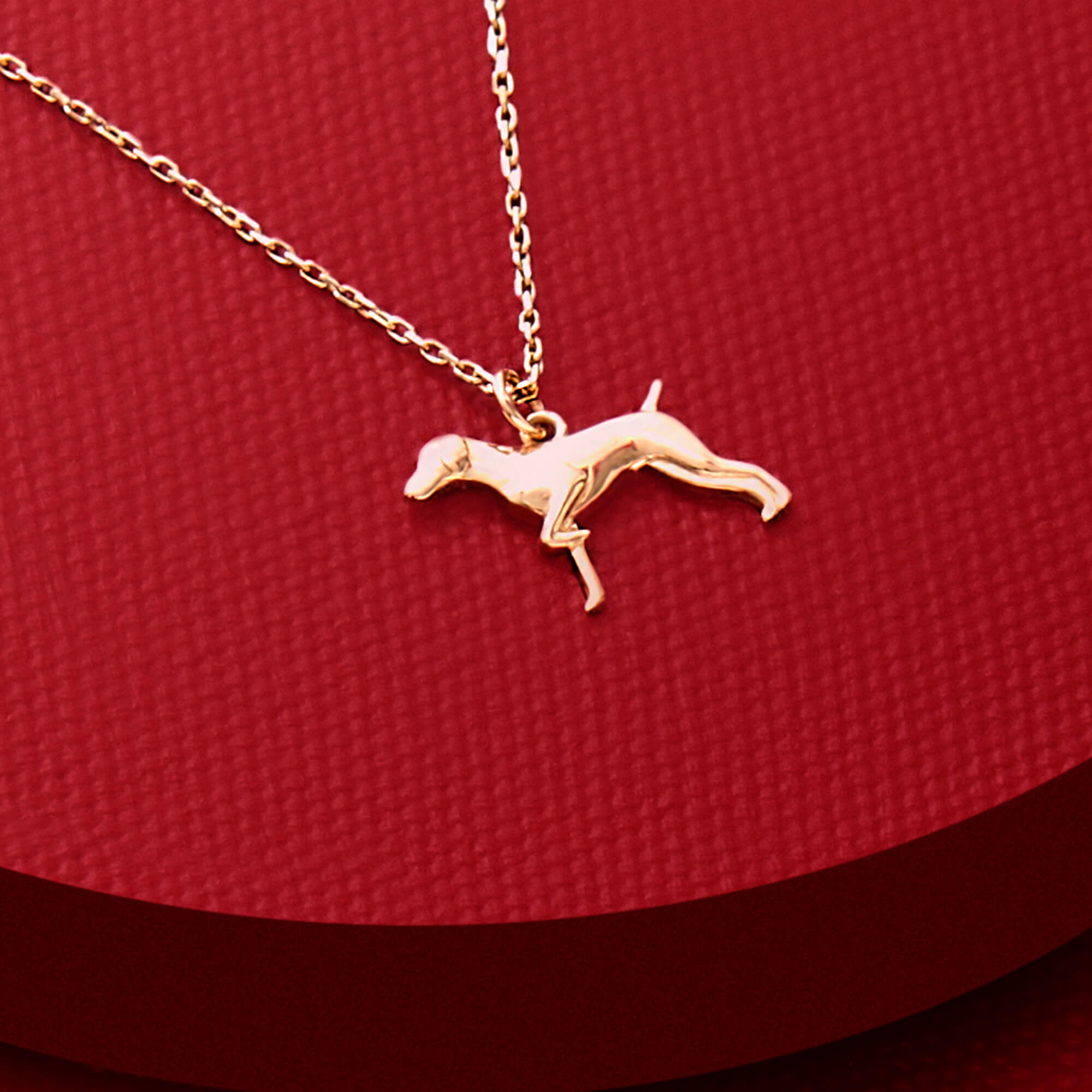 14k Solid Gold Cute Dog Pendant Necklace