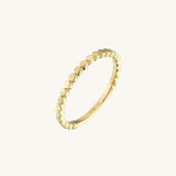 Bold Round Dot Stackable Band Ring in 14k Real Gold