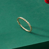 Dainty Bold Dot Stacking Ring in 14k Real Yellow Gold