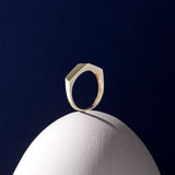 14k Solid Gold Edge Ring for Women