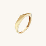 Edge Geometric Statement Ring in 14k Real Gold