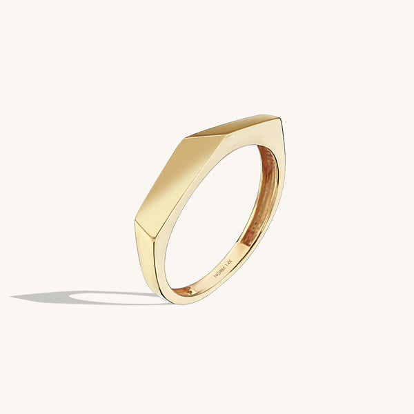 Women's Edge Statement Ring in 14k Solid Gold