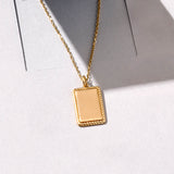 14k Solid Gold Custom Engravable Pendant for Women