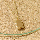 Engravable Rectangle Pendant in 14k Gold for Women