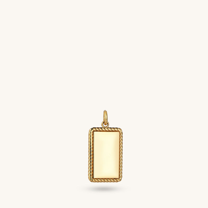 14k Solid Gold Engravable Pendant for Women